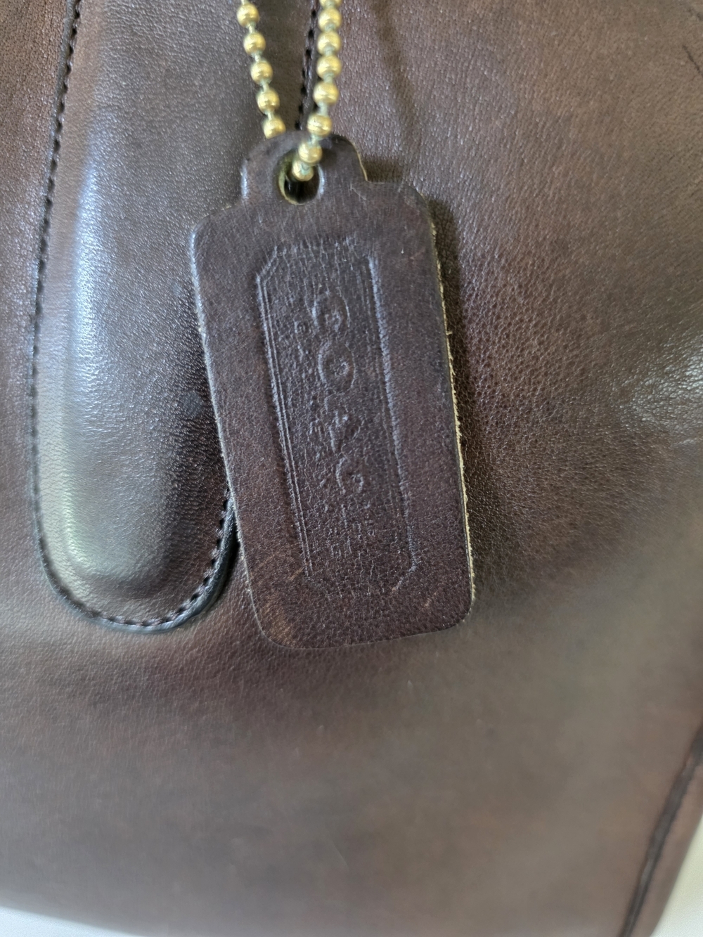 Vintage Coach Slim Satchel NYC Mahogany Glove Tanned Leather Top Handle Brief - Picture 8 of 16